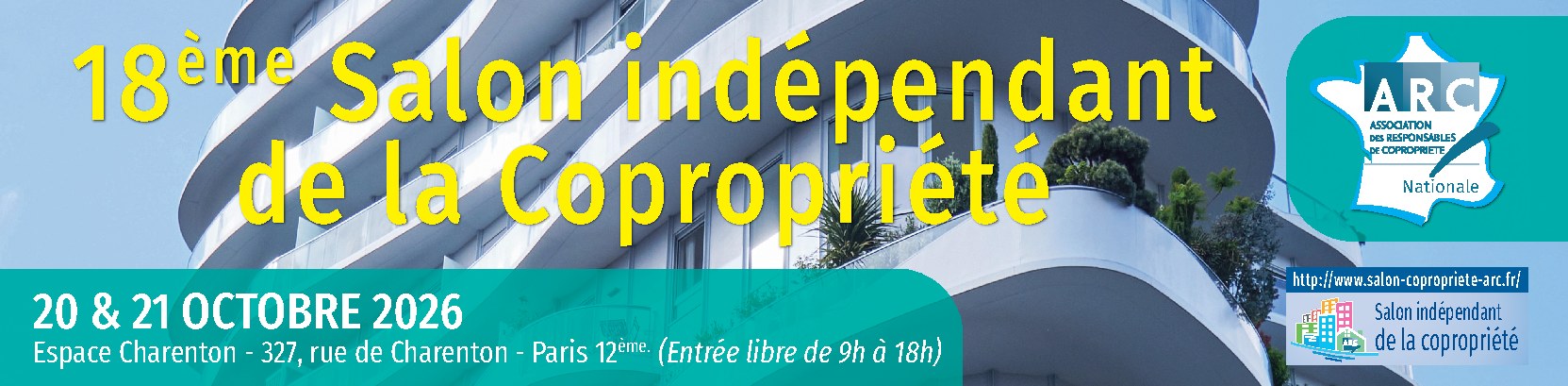 18e Salon indépendant de la copropriété, 20 et 21 octobre 2026, Espace Charenton, Paris 12